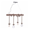 Leuchten Direkt 15483-18 - Πολύφωτο σε σχοινί ROPE 4xE27/60W/230V