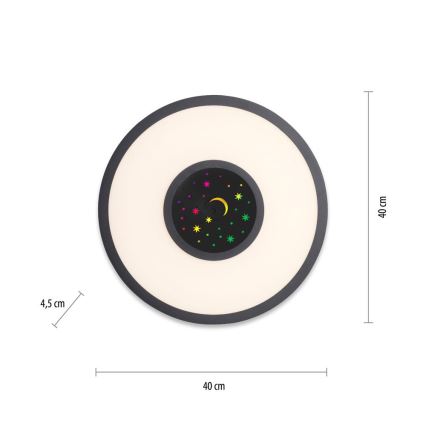 Leuchten Direkt 15572-18 - LED RGBW Dimmable φωτιστικό οροφής ASTRO LED/17,5W/230V 2700-5000K + τηλεχειριστήριο