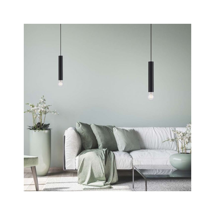Leuchten Direkt 15617-18 - Κρεμαστό φωτιστικό οροφής BRUNA 1xE27/60W/230V μαύρο