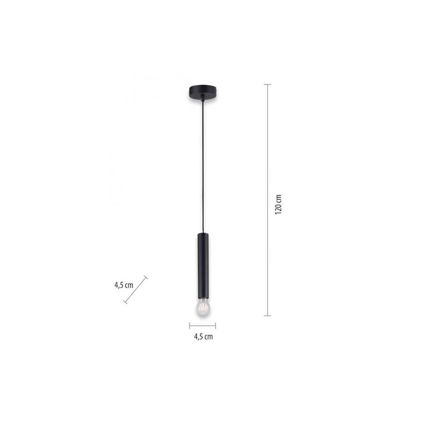 Leuchten Direkt 15617-18 - Κρεμαστό φωτιστικό οροφής BRUNA 1xE27/60W/230V μαύρο