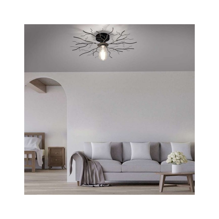 Leuchten Direkt 15638-18 - Πλαφονιέρα οροφής  LIMB 1xE27/40W/230V μαύρο