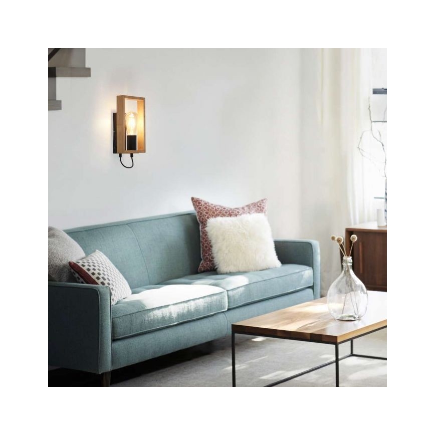 Leuchten Direkt 15654-18 - Φωτιστικό τοίχου FRANKY 1xE27/60W/230V ακακία