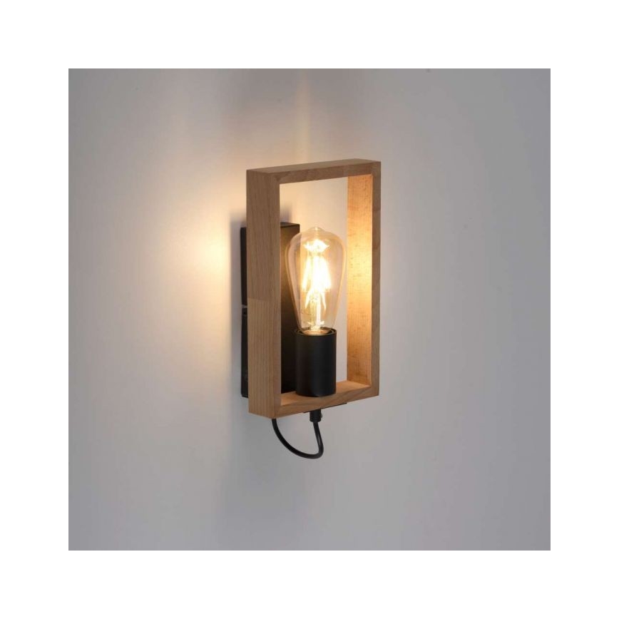Leuchten Direkt 15654-18 - Φωτιστικό τοίχου FRANKY 1xE27/60W/230V ακακία