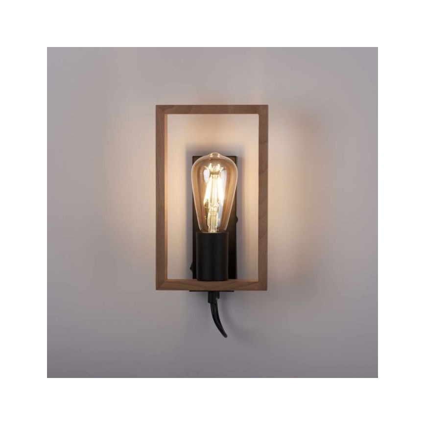 Leuchten Direkt 15654-18 - Φωτιστικό τοίχου FRANKY 1xE27/60W/230V ακακία