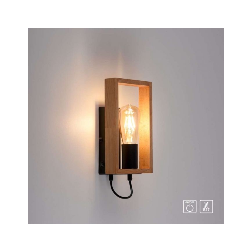 Leuchten Direkt 15654-18 - Φωτιστικό τοίχου FRANKY 1xE27/60W/230V ακακία