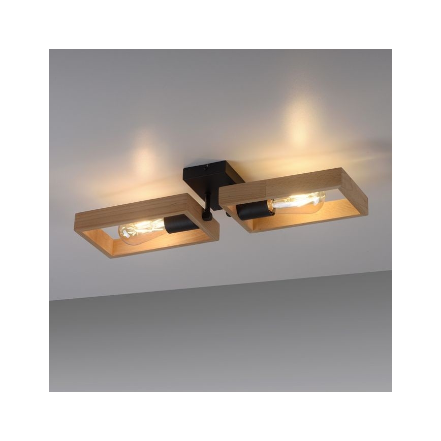 Leuchten Direkt 15657-18 - Πλαφονιέρα οροφής FRANKY 2xE27/60W/230V ακακία
