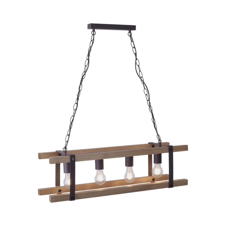 Leuchten Direkt 15684-79 -Κρεμαστό φωτιστικό οροφής EDITH 4xE27/60W/230V πεύκο