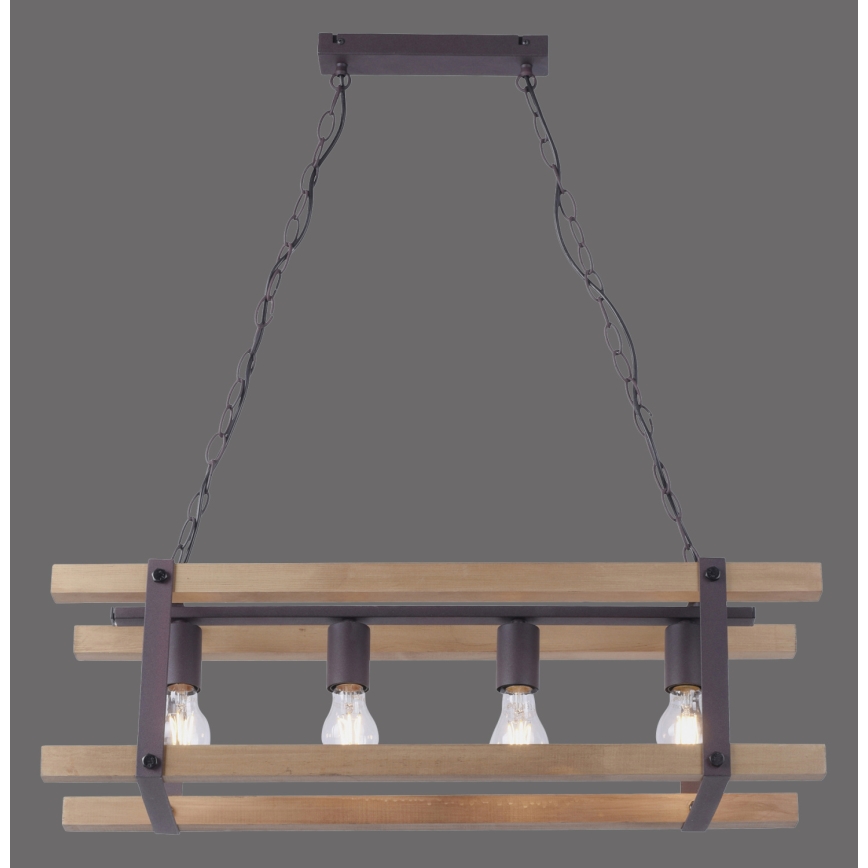 Leuchten Direkt 15684-79 -Κρεμαστό φωτιστικό οροφής EDITH 4xE27/60W/230V πεύκο