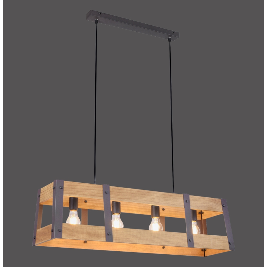 Leuchten Direkt 15721-79 - Πολύφωτο σε σχοινί CRATE 4xE27/60W/230V