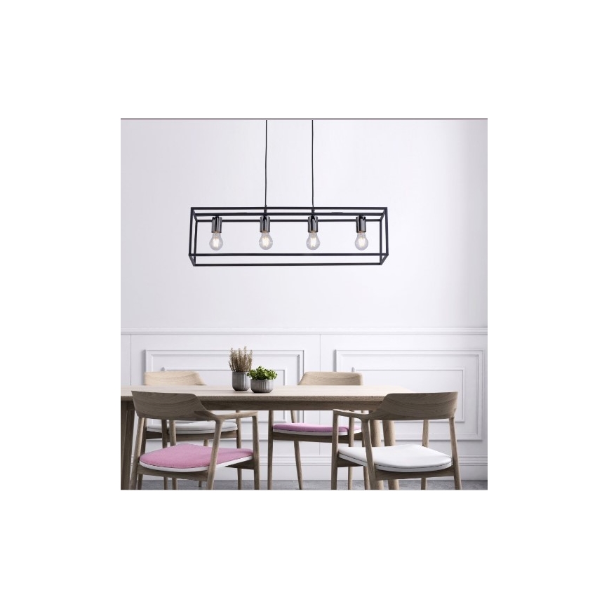 Leuchten Direkt 15854-18 - Πολύφωτο κρεμαστό ράγα FABIO 4xE27/60W/230V