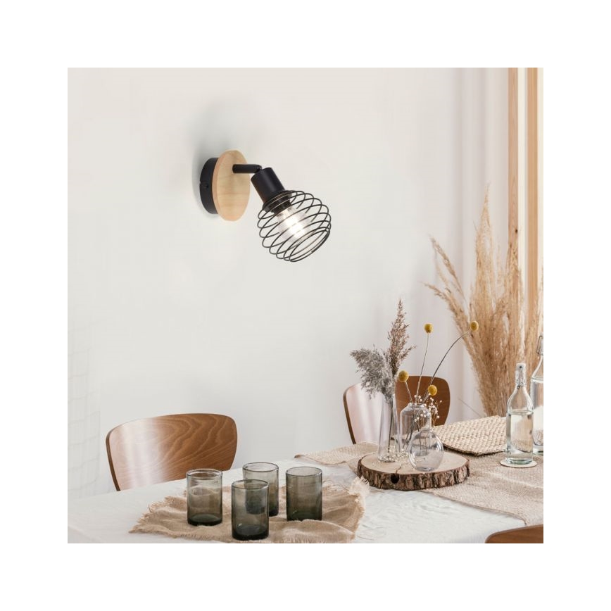 Leuchten Direkt 15921-79 - Προβολέας τοίχου EUGEN 1xE14/40W/230V δρυς