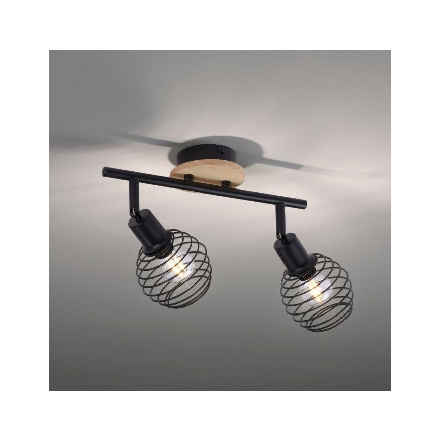 Leuchten Direkt 15922-79 - Φωτιστικό σποτ EUGEN 2xE14/40W/230V δρυς