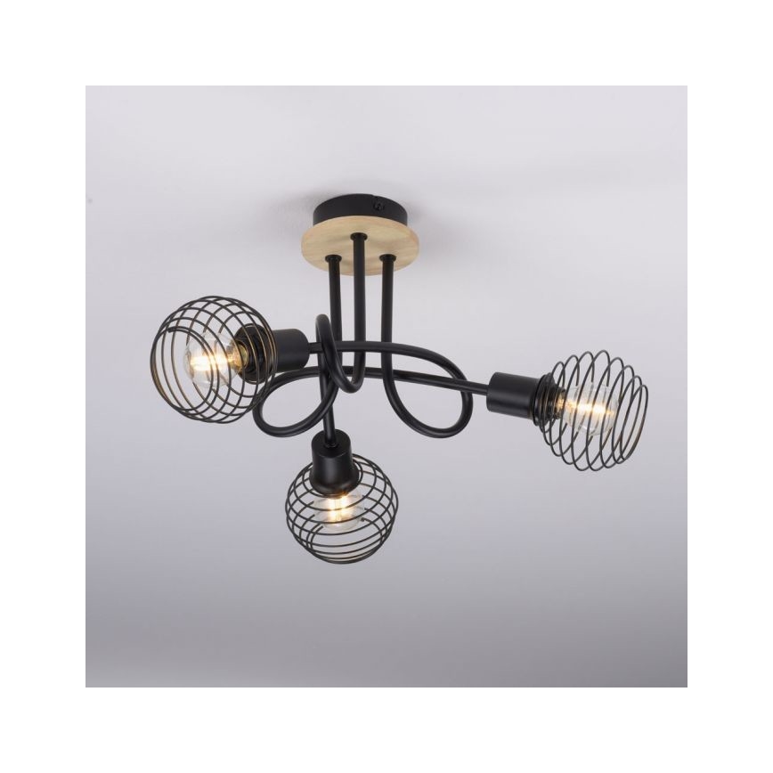 Leuchten Direkt 15923-79 - Πλαφονιέρα οροφής EUGEN 3xE14/40W/230V δρυς