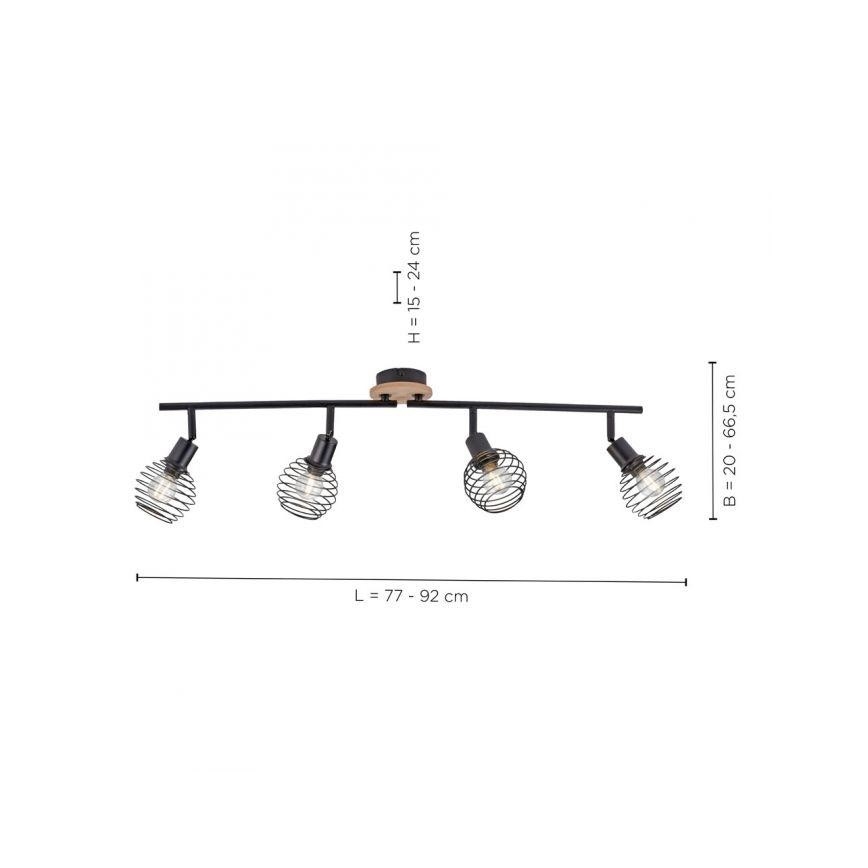 Leuchten Direkt 15924-79 - Φωτιστικό σποτ EUGEN 4xE14/40W/230V δρυς