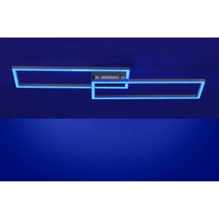 Leuchten Direkt 16430-55 - Ρυθμιζόμενο φωτιστικό οροφής LED RGBW MAXI 2xLED/18W/230V 2700-5000K ματ χρώμιο + τηλεχειριστήριο