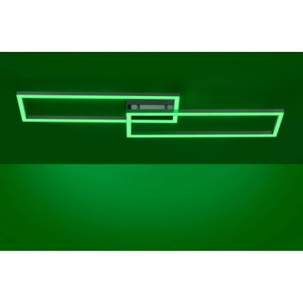 Leuchten Direkt 16430-55 - Ρυθμιζόμενο φωτιστικό οροφής LED RGBW MAXI 2xLED/18W/230V 2700-5000K ματ χρώμιο + τηλεχειριστήριο