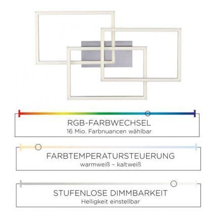 Leuchten Direkt 16431-55 - Σταθερό πολύφωτο dimming LED RGB MAXI LED/27W/230V + τηλεχειριστήριο