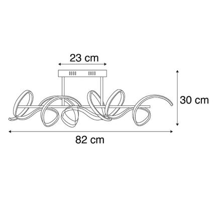 Leuchten Direkt 19032-21 - LED Dimmable πλαφονιέρα οροφής CURLS LED/25,8W/230V