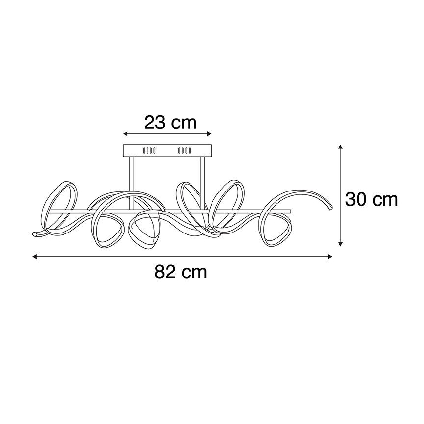 Leuchten Direkt 19032-21 - LED Dimmable πλαφονιέρα οροφής CURLS LED/25,8W/230V