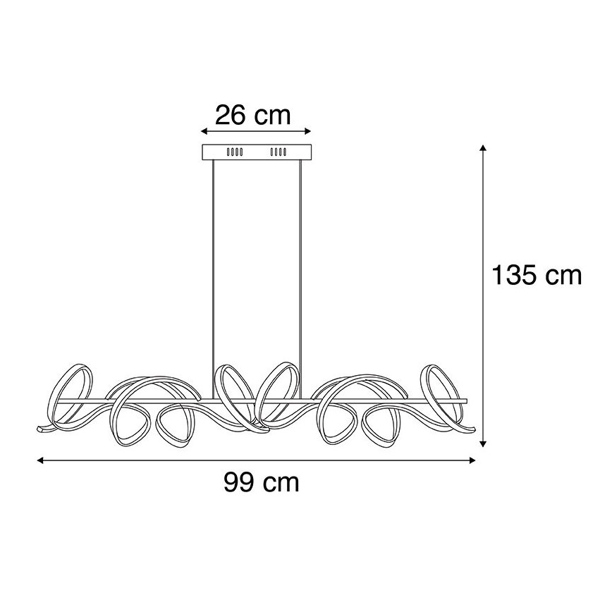 Leuchten Direkt 19033-21 - LED Dimmable πολύφωτο κρεμαστό CURLS LED/40,8W/230V