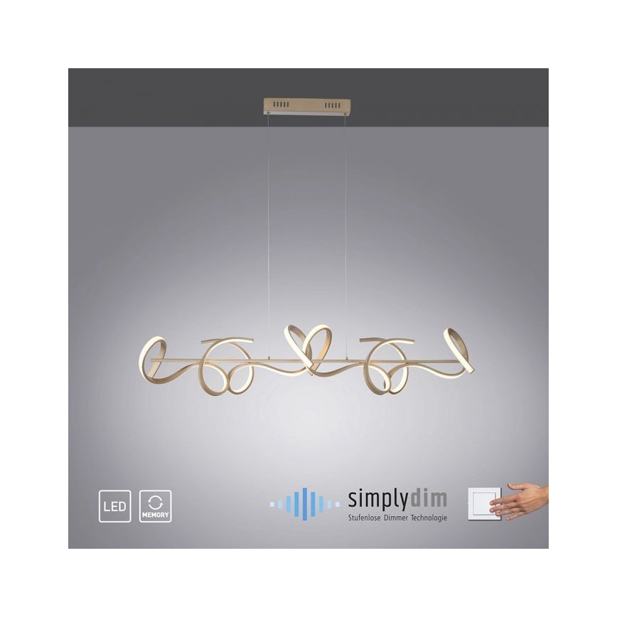 Leuchten Direkt 19033-60 - LED Dimmable κρεμαστό φωτιστικό οροφής CURLS LED/40,8W/230V