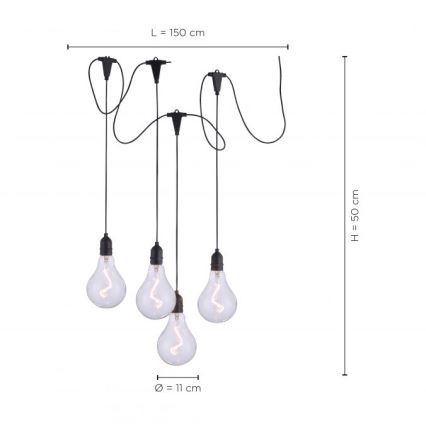 Leuchten Direkt 19094-18 - Κρεμαστό φωτιστικό LED ENNI 4xLED/0,45W/230V IP44