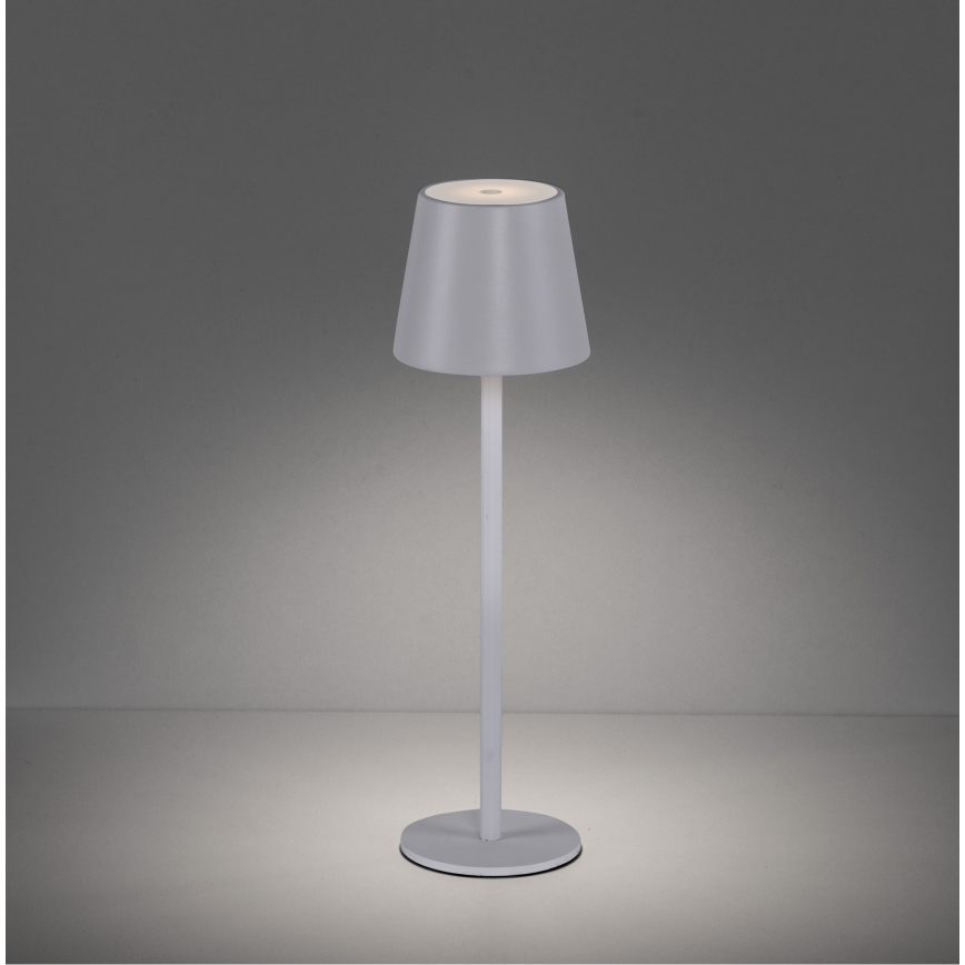 Leuchten Direkt 19250-16 - LED Dimmable επαναφορτιζόμενο επιτραπέζιο φωτιστικό εξωτερικού χώρου EURIA LED/3W/5V 2600 mAh IP54 λευκό