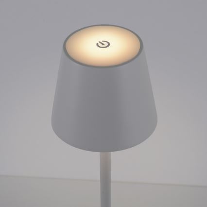 Leuchten Direkt 19250-16 - LED Dimmable επαναφορτιζόμενο επιτραπέζιο φωτιστικό εξωτερικού χώρου EURIA LED/3W/5V 2600 mAh IP54 λευκό