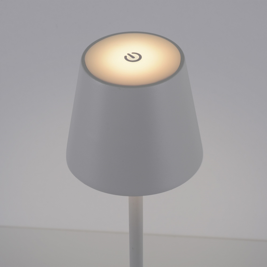 Leuchten Direkt 19250-16 - LED Dimmable επαναφορτιζόμενο επιτραπέζιο φωτιστικό εξωτερικού χώρου EURIA LED/3W/5V 2600 mAh IP54 λευκό