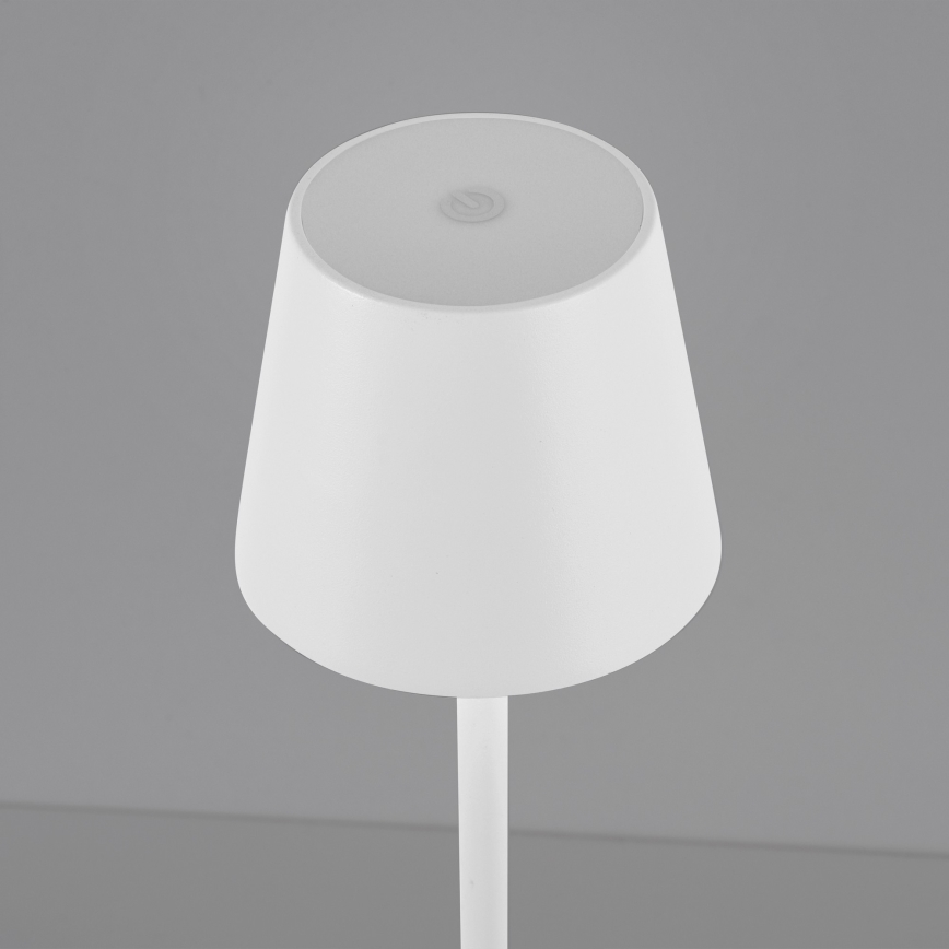 Leuchten Direkt 19250-16 - LED Dimmable επαναφορτιζόμενο επιτραπέζιο φωτιστικό εξωτερικού χώρου EURIA LED/3W/5V 2600 mAh IP54 λευκό