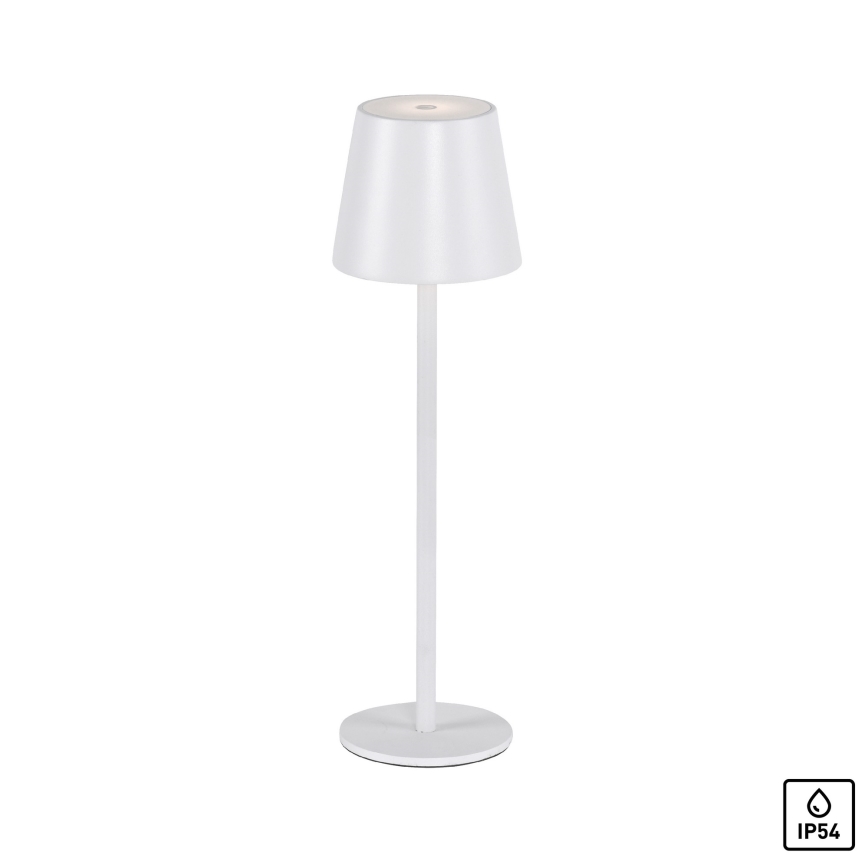 Leuchten Direkt 19250-16 - LED Dimmable επαναφορτιζόμενο επιτραπέζιο φωτιστικό εξωτερικού χώρου EURIA LED/3W/5V 2600 mAh IP54 λευκό