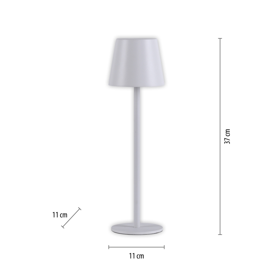 Leuchten Direkt 19250-16 - LED Dimmable επαναφορτιζόμενο επιτραπέζιο φωτιστικό εξωτερικού χώρου EURIA LED/3W/5V 2600 mAh IP54 λευκό