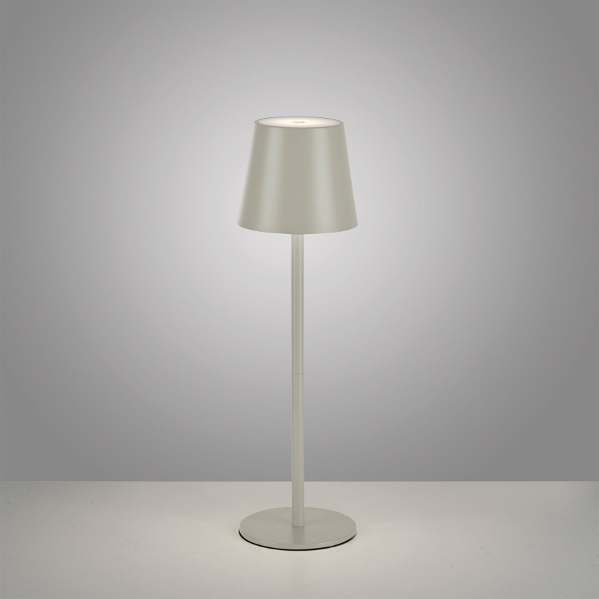 Leuchten Direkt 19250-40 - LED Dimmable επαναφορτιζόμενο επιτραπέζιο φωτιστικό εξωτερικού χώρου EURIA LED/3W/5V 2600 mAh IP54 γκρι