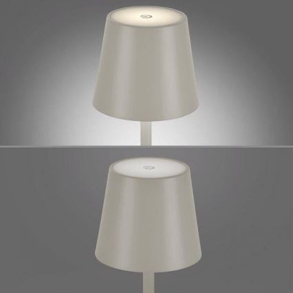 Leuchten Direkt 19250-40 - LED Dimmable επαναφορτιζόμενο επιτραπέζιο φωτιστικό εξωτερικού χώρου EURIA LED/3W/5V 2600 mAh IP54 γκρι