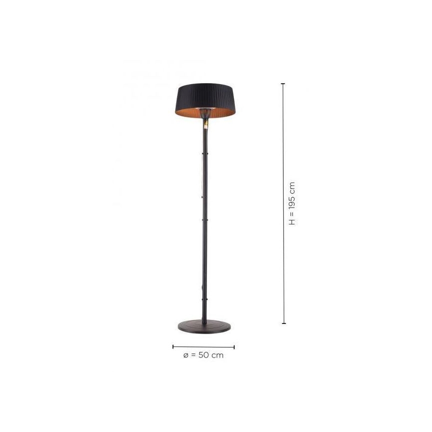Leuchten Direkt 99507-18 - Θερμάστρα εξωτερικού χώρου GLOW 1500W/230V 1,95 m IP44 μαύρο