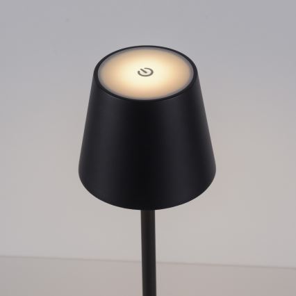 Leuchten Direkt 19250-18 - LED Dimmable επαναφορτιζόμενο επιτραπέζιο φωτιστικό εξωτερικού χώρου EURIA LED/3W/5V 2600 mAh IP54 μαύρο