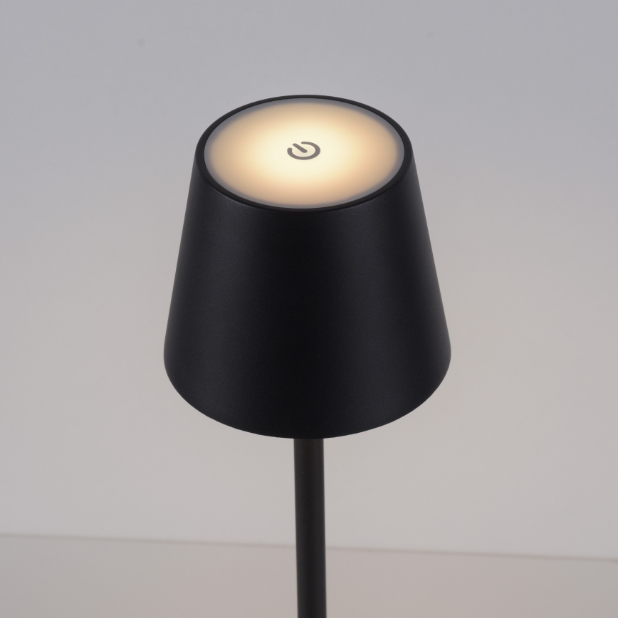 Leuchten Direkt 19250-18 - LED Dimmable επαναφορτιζόμενο επιτραπέζιο φωτιστικό εξωτερικού χώρου EURIA LED/3W/5V 2600 mAh IP54 μαύρο