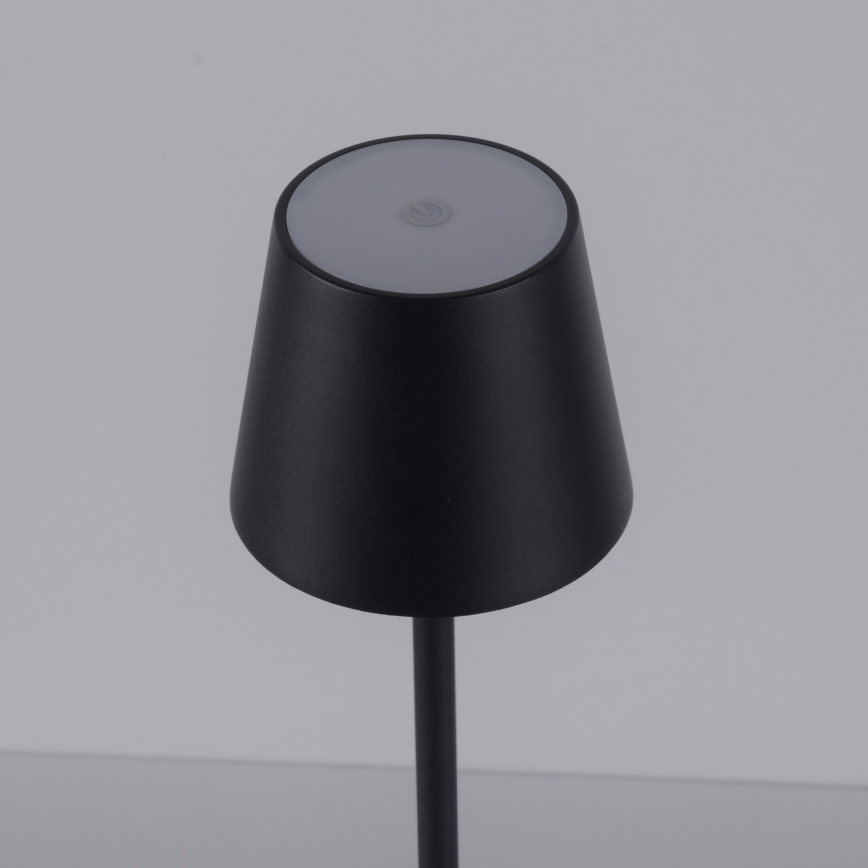 Leuchten Direkt 19250-18 - LED Dimmable επαναφορτιζόμενο επιτραπέζιο φωτιστικό εξωτερικού χώρου EURIA LED/3W/5V 2600 mAh IP54 μαύρο