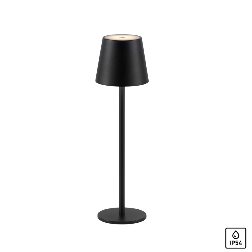 Leuchten Direkt 19250-18 - LED Dimmable επαναφορτιζόμενο επιτραπέζιο φωτιστικό εξωτερικού χώρου EURIA LED/3W/5V 2600 mAh IP54 μαύρο