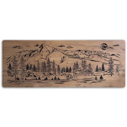 Li-Go 23524/DUB2 - Επιτοίχιο διακοσμητικό LED με ρύθμιση φωτεινότητας LED/24W/230V 130x50 cm σε απόχρωση δρυός/Σαλέ στα βουνά