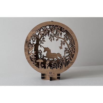 Li-Go 23568/DUB2 - Ρυθμιζόμενο επιτραπέζιο LED διακοσμητικό φωτιστικό LED/12W/230V 20x22 cm δρυς/μονόκερος