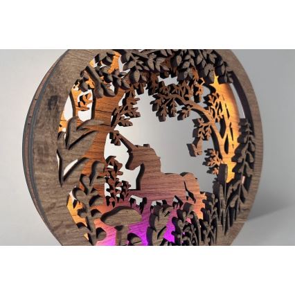 Li-Go 23568/DUB2 - Ρυθμιζόμενο επιτραπέζιο LED διακοσμητικό φωτιστικό LED/12W/230V 20x22 cm δρυς/μονόκερος