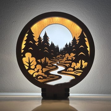 Li-Go 23580/DUB2 - LED ρυθμιζόμενο επιτραπέζιο διακοσμητικό φωτιστικό LED/12W/230V 20x22 cm δρυς/στο δάσος