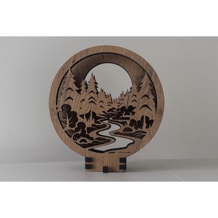 Li-Go 23580/DUB2 - Ρυθμιζόμενο LED επιτραπέζιο διακοσμητικό LED/12W/230V 20x22 cm απόχρωση δρυός/Στο δάσος