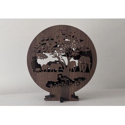 Li-Go 23610/DUB2 - ρυθμιζόμενο LED επιτραπέζιο διακοσμητικό φωτιστικό LED/12W/230V 20x22 cm δρυς/ελέφαντες