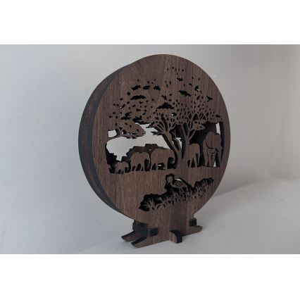 Li-Go 23610/DUB2 - ρυθμιζόμενο LED επιτραπέζιο διακοσμητικό φωτιστικό LED/12W/230V 20x22 cm δρυς/ελέφαντες