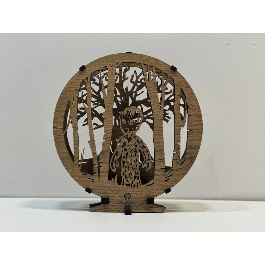 Li-Go 23613/DUB2 - Ρυθμιζόμενο LED επιτραπέζιο διακοσμητικό LED/12W/230V 20x22 cm δρυς/Grut