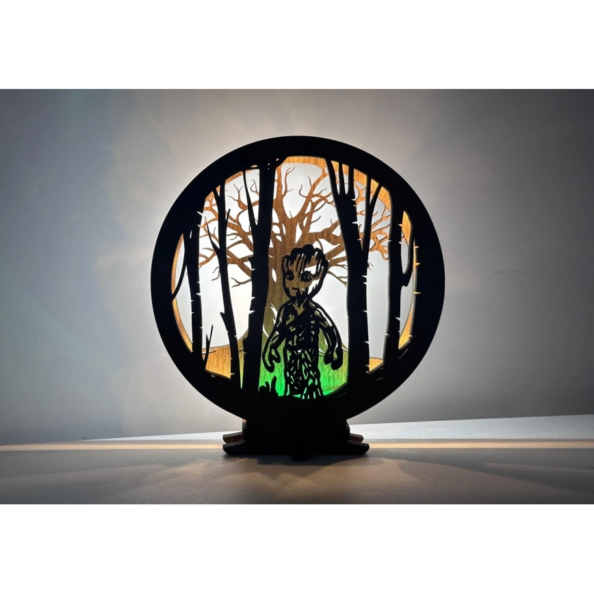 Li-Go 23613/DUB2 - Επιτραπέζιο διακοσμητικό φωτιστικό LED ρυθμιζόμενης φωτεινότητας LED/12W/230V 20x22 cm δρυς/Grut