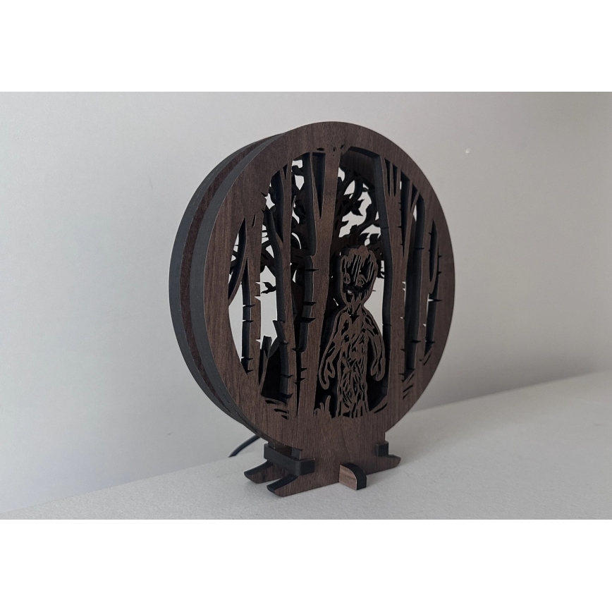 Li-Go 23613/DUB2 - Επιτραπέζιο διακοσμητικό φωτιστικό LED ρυθμιζόμενης φωτεινότητας LED/12W/230V 20x22 cm δρυς/Grut