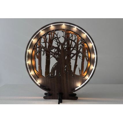 Li-Go 23613/DUB2 - Επιτραπέζιο διακοσμητικό φωτιστικό LED ρυθμιζόμενης φωτεινότητας LED/12W/230V 20x22 cm δρυς/Grut